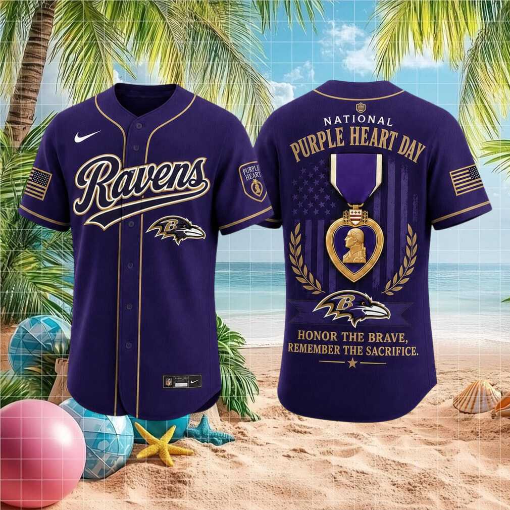Baltimore Ravens Purple Heart Day Honor The Brave Baseball Shirt - Limotees LLC