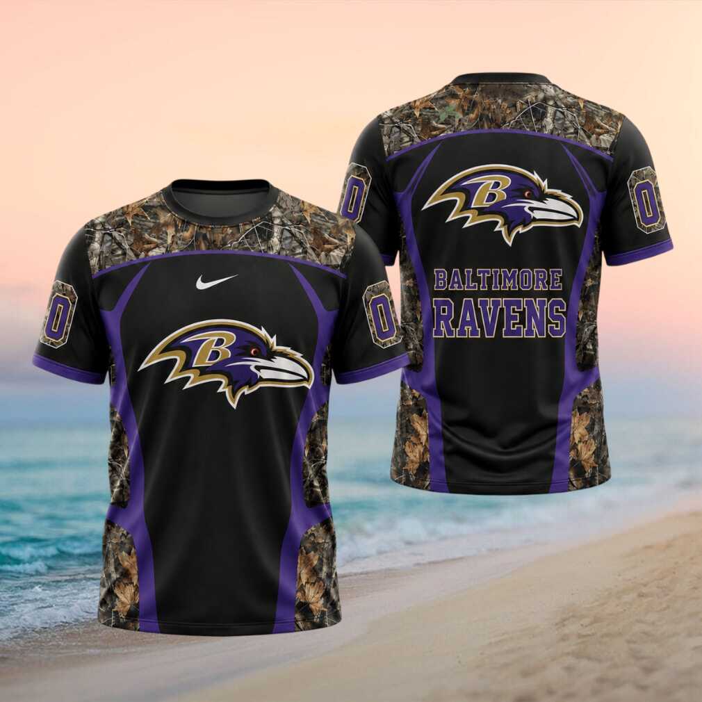Baltimore Ravens Raven Mascot Camouflage Pattern Football Shirt