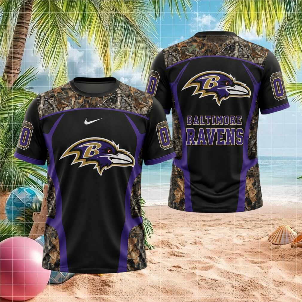 Baltimore Ravens Raven Mascot Camouflage Pattern Football Shirt