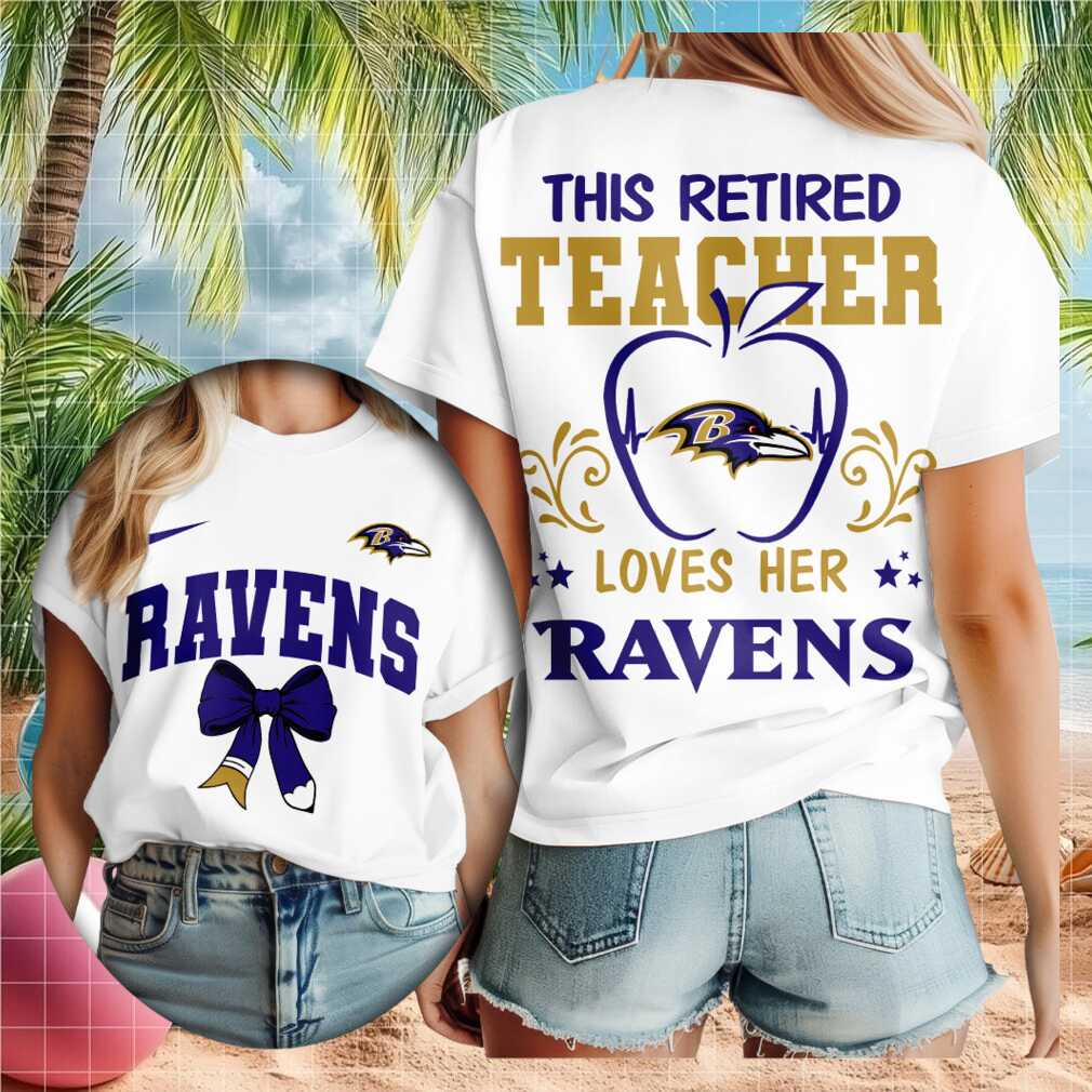Baltimore Ravens Retired Teacher Heartbeat Apple Shirt
