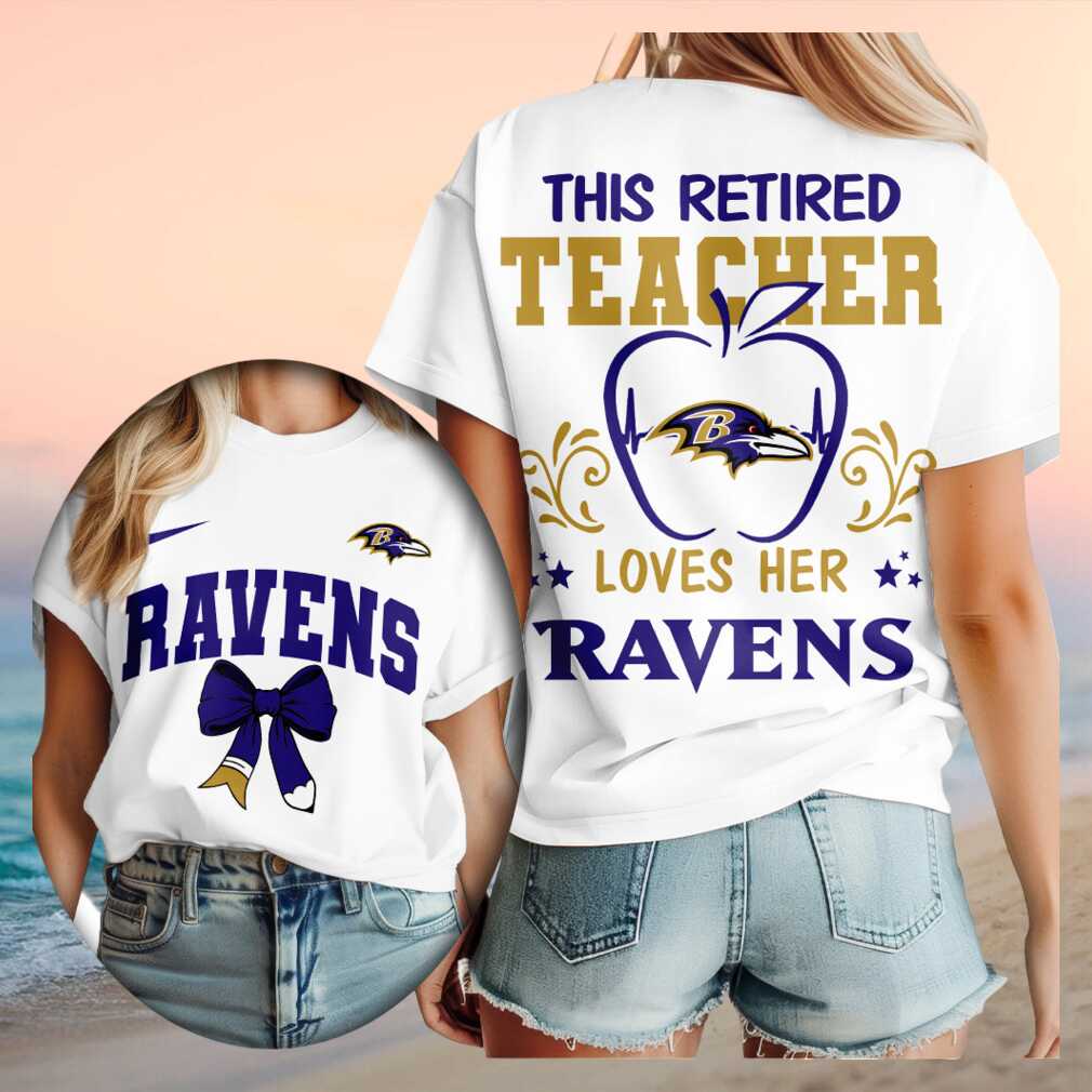 Baltimore Ravens Retired Teacher Heartbeat Apple Shirt