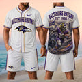 Baltimore Ravens Skull Football Raven Mascot Stadium Baseball Shirt
