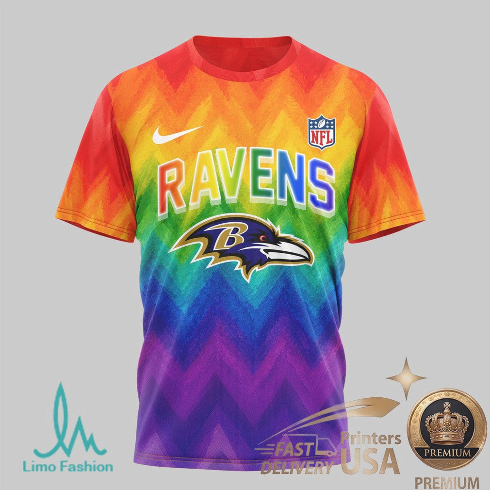 Baltimore Ravens Snoopy Pride Human Beings Rainbow T Shirt - Limotees LLC