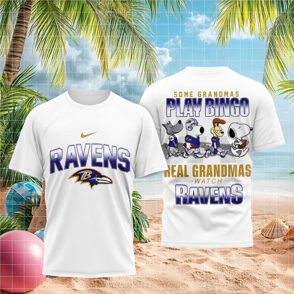 Baltimore Ravens Snoopy Real Grandmas Watch Football Shirt
