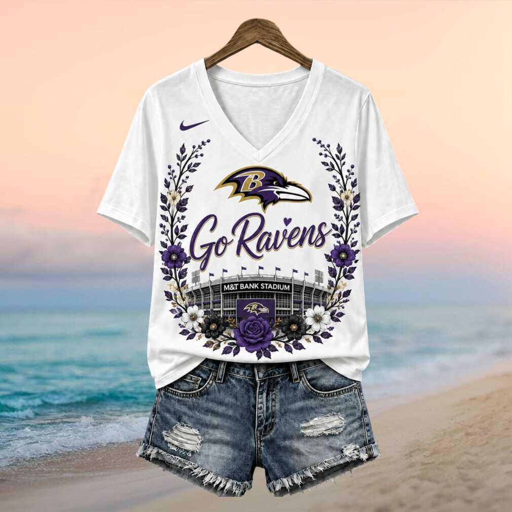 Baltimore Ravens Stadium Floral Wreath Go Ravens Football Shirt - Limotees LLC