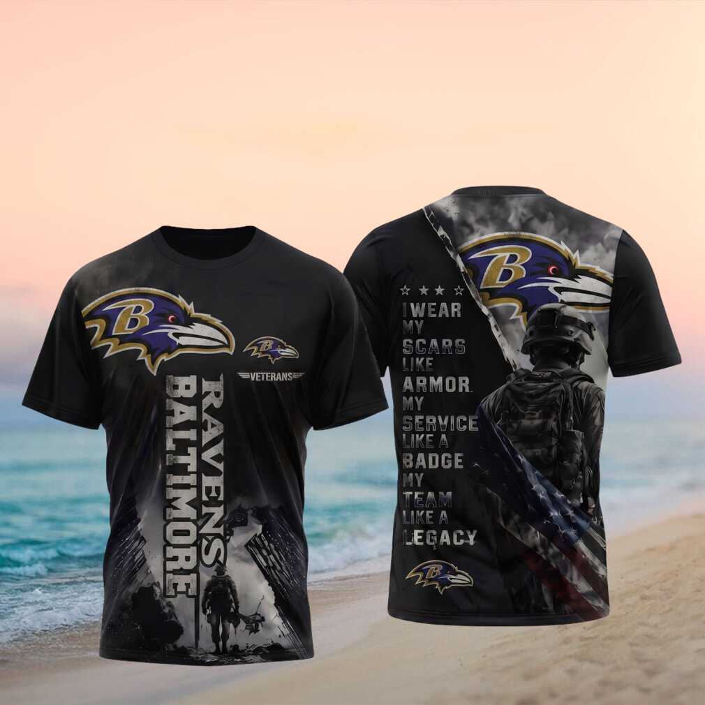 Baltimore Ravens Veteran US Flag Military Hero Shirt