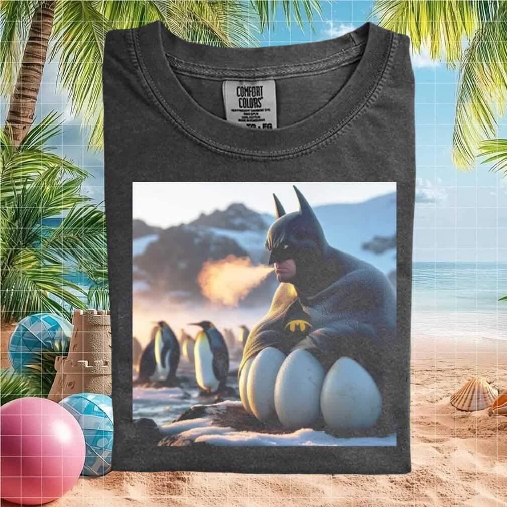 Batman Keeping Penguin Eggs Warm Arctic Superhero T Shirt - Limotees LLC