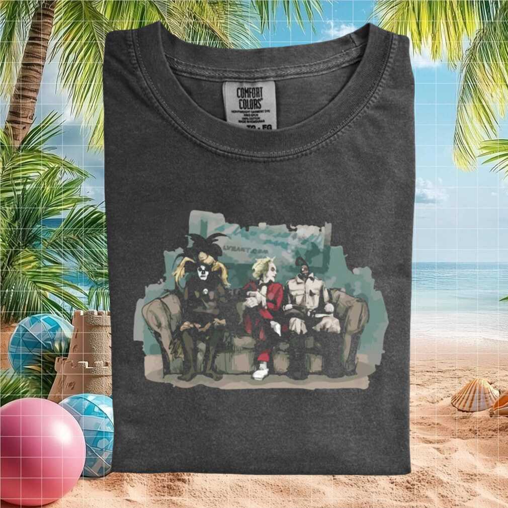 Beetlejuice Movie Characters Couch Art T Shirt - Limotees LLC