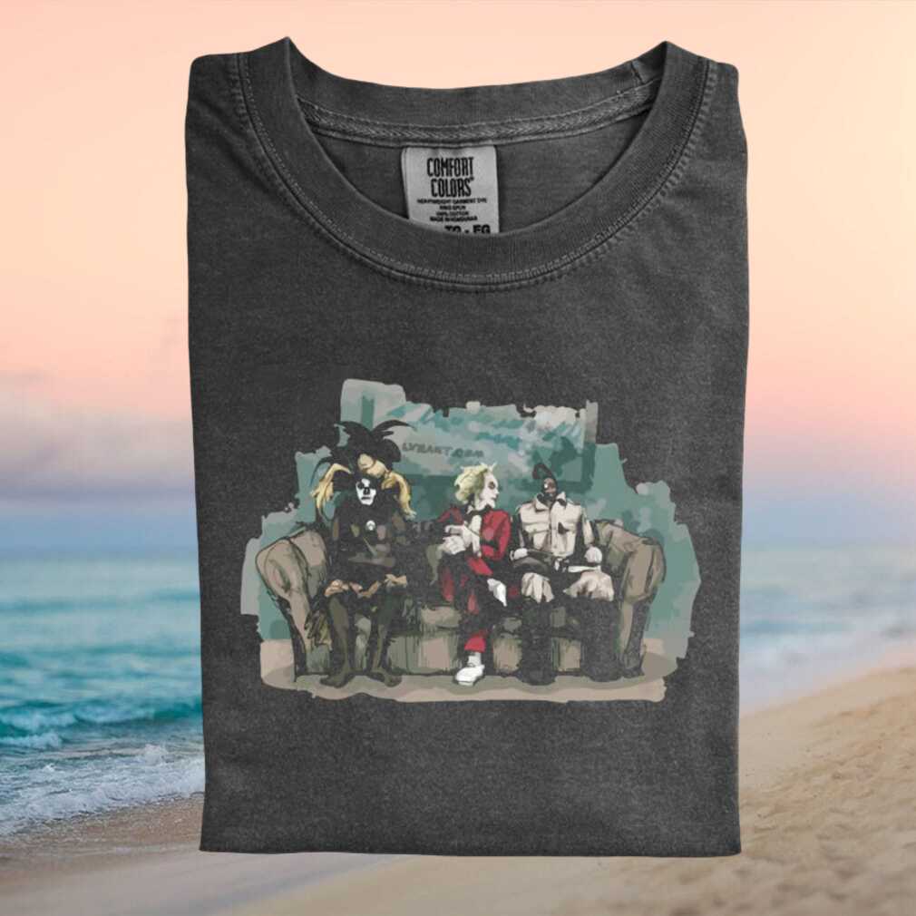 Beetlejuice Movie Characters Couch Art T Shirt - Limotees LLC