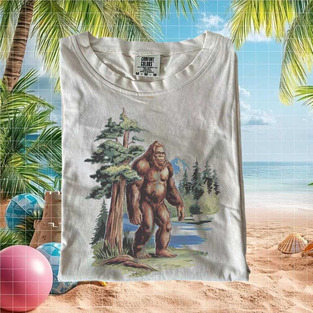 Bigfoot Sasquatch Forest Nature Wildlife Retro Graphic T Shirt - Limotees LLC