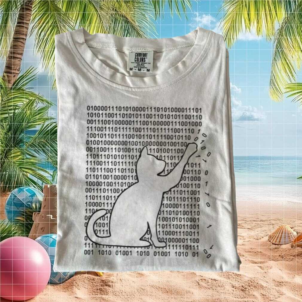 Binary Code Cat Technology Lover Programmer Unisex T Shirt - Limotees LLC