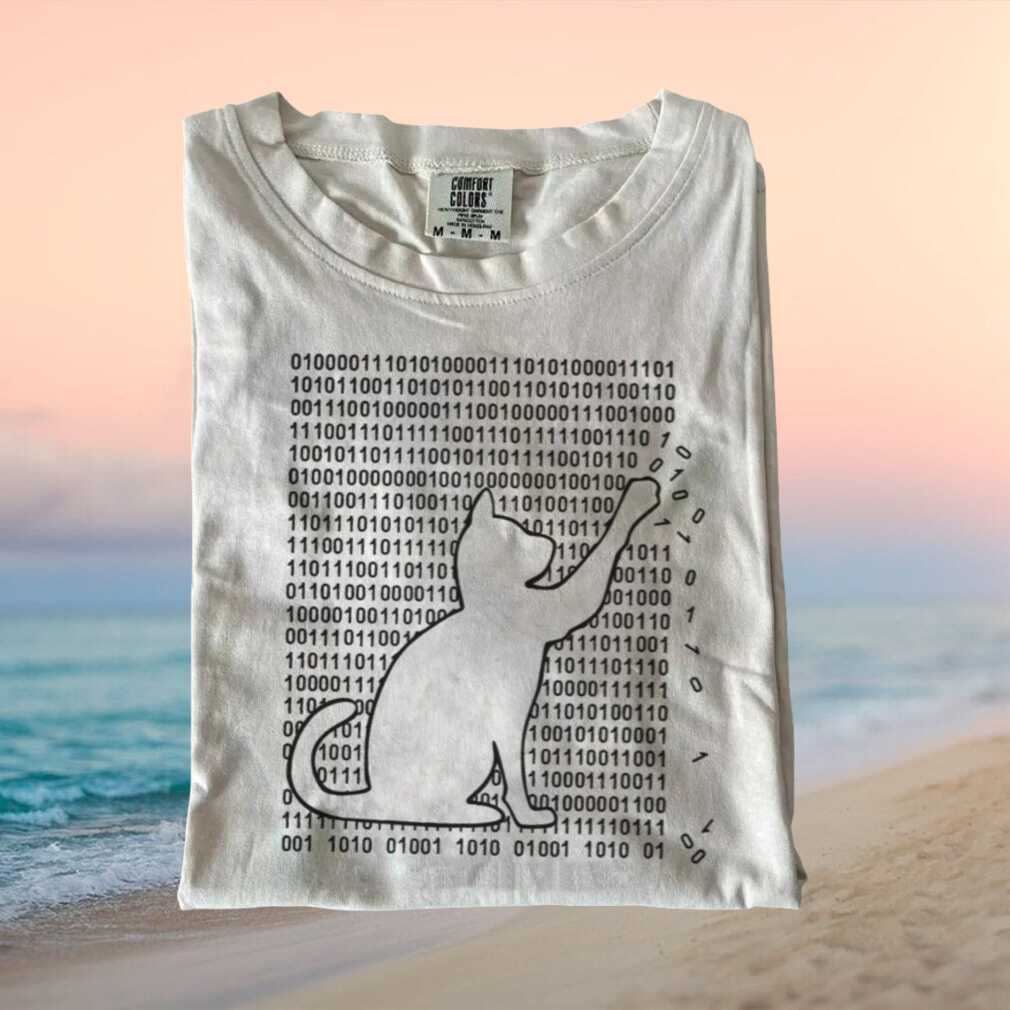 Binary Code Cat Technology Lover Programmer Unisex T Shirt - Limotees LLC