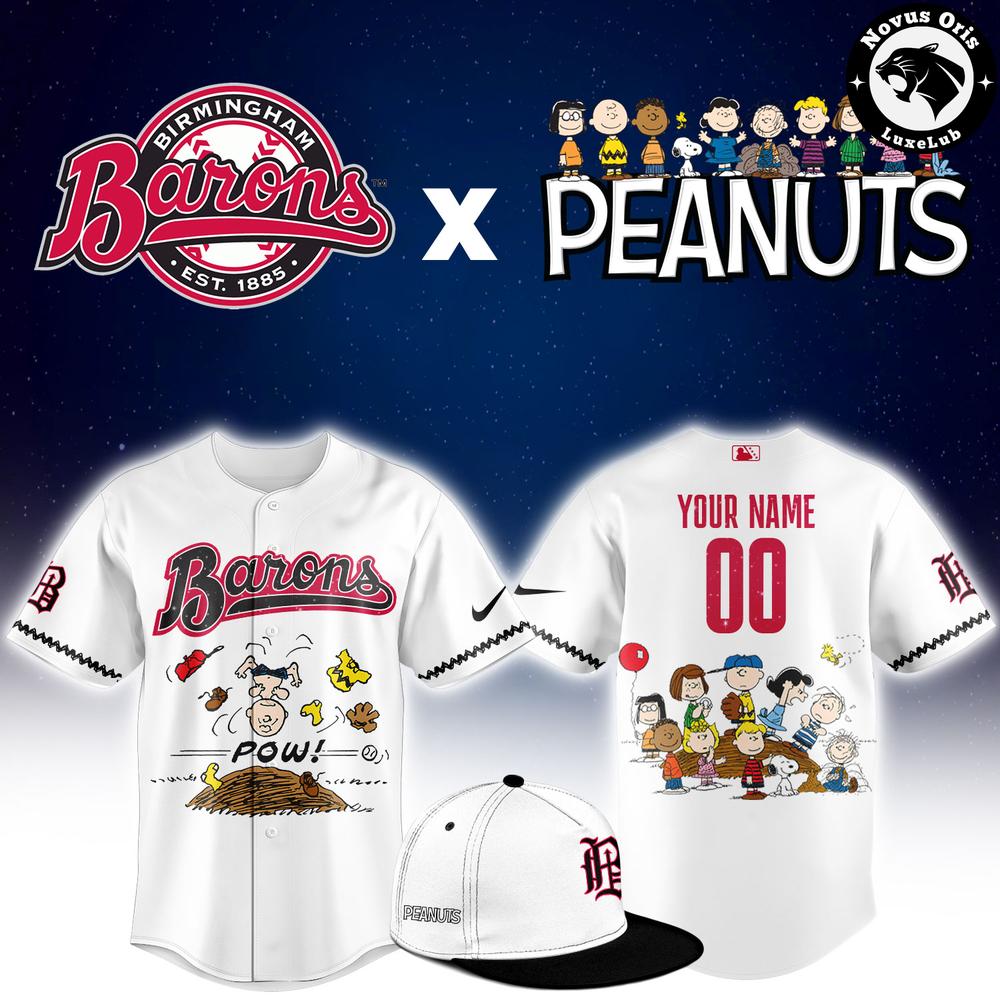 Birmingham Barons x Peanuts Night Limited Edition Baseball Jersey