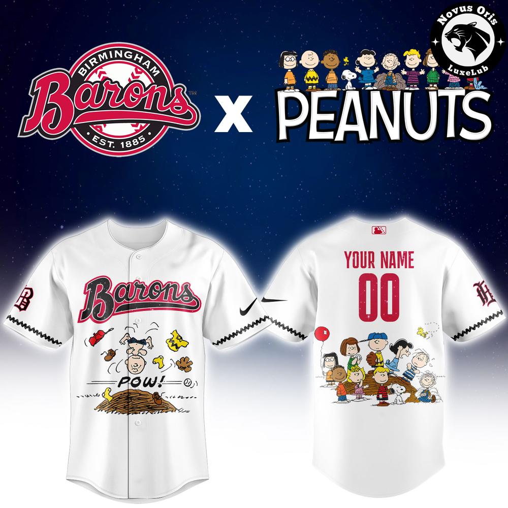 Birmingham Barons x Peanuts Night Limited Edition Baseball Jersey