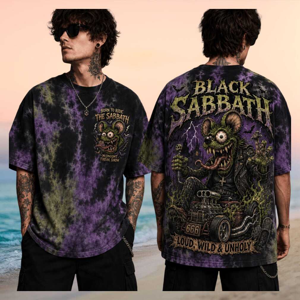 Black Sabbath Midnight Freak Show Rat Tie Dye Graphic Shirt