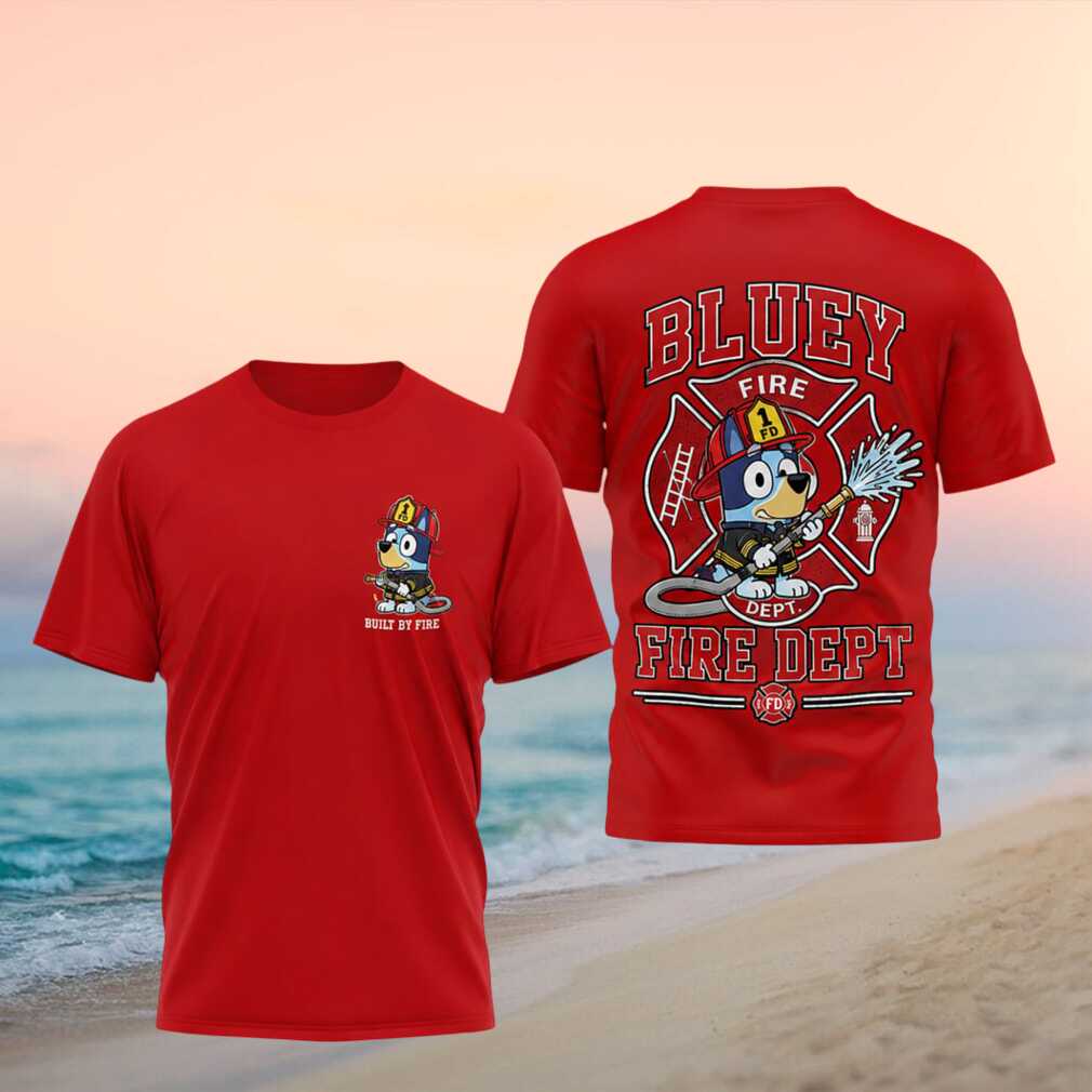 Bluey Fire Department Built By Fire Cartoon Shirt - Limotees LLC