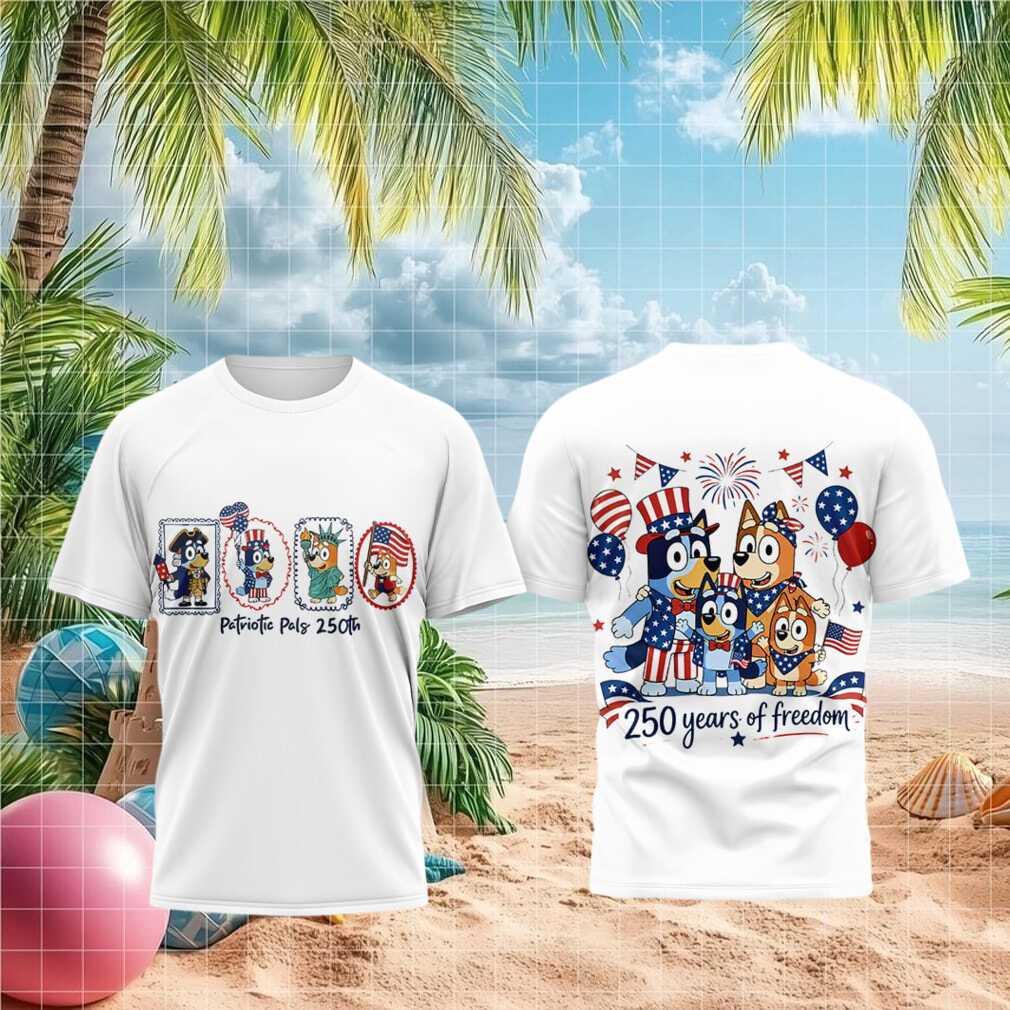 Bluey Patriotic Pals 250 Years of Freedom Independence Shirt - Limotees LLC
