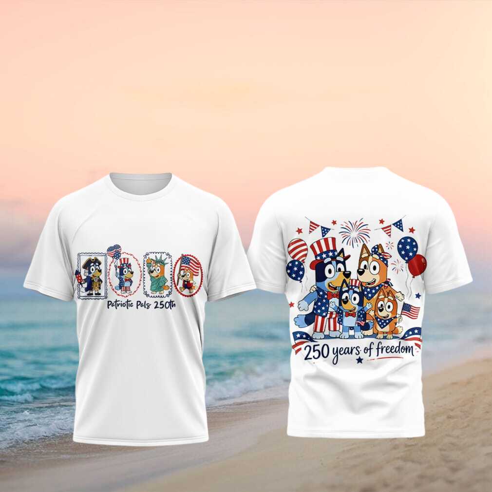 Bluey Patriotic Pals 250 Years of Freedom Independence Shirt - Limotees LLC
