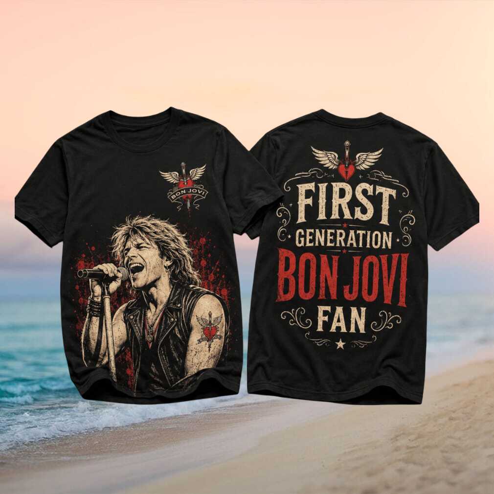 Bon Jovi First Generation Fan Rock Band Retro Graphic Shirt