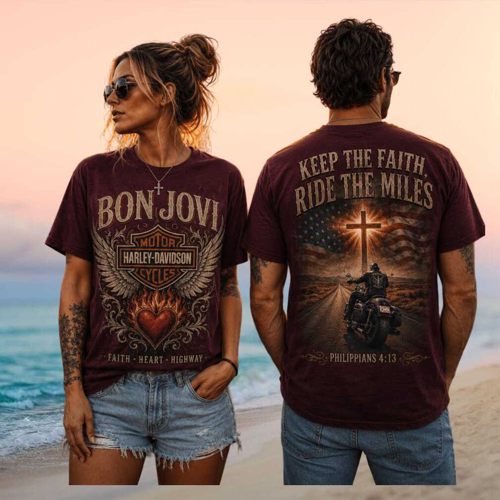 Bon Jovi Keep The Faith Vintage Harley Davidson Biker Tour Men Women Fans Shirt