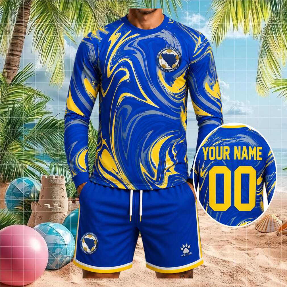 Bosnia and Herzegovina Football National Team Fan Blue Yellow Shirt - Limotees LLC