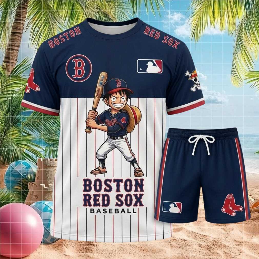 Boston Red Sox Monkey D Luffy Anime Baseball Shirt