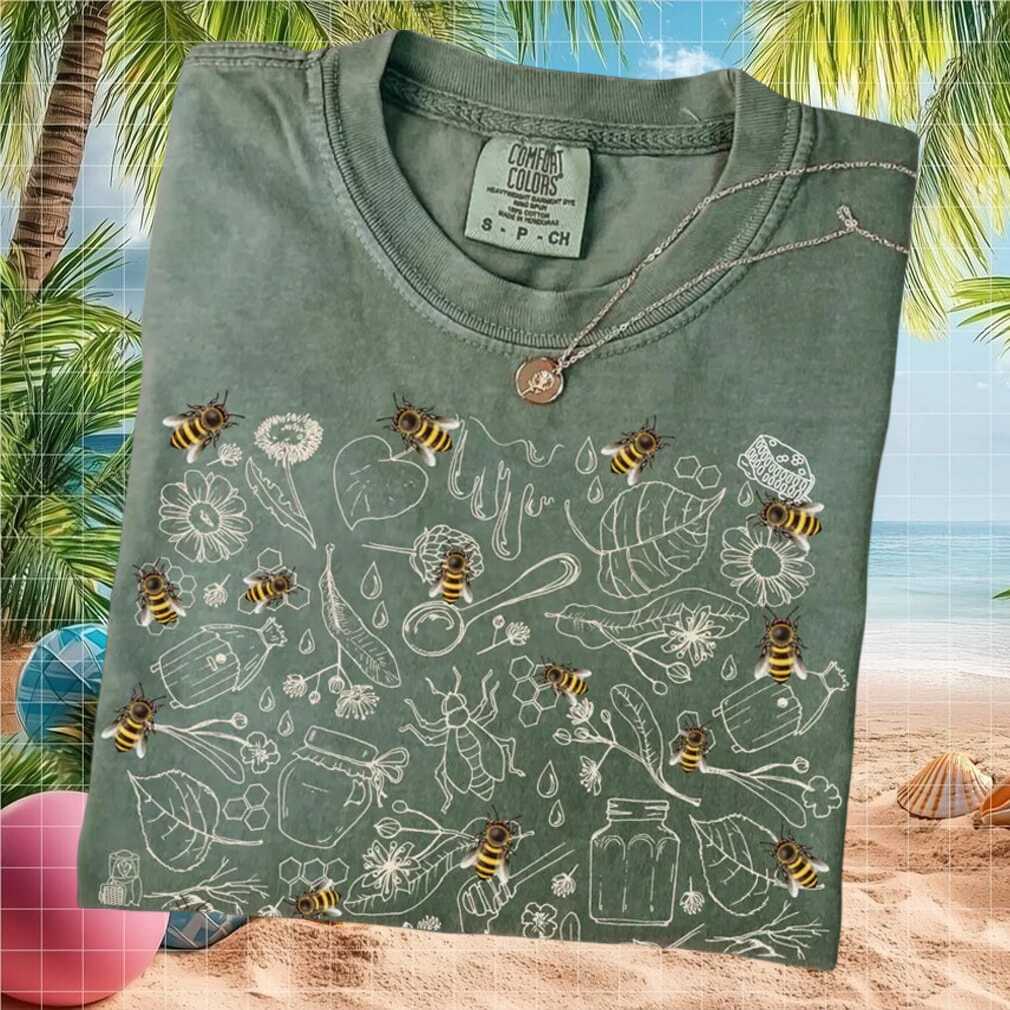 Botanical Honey Bee And Wildflower Nature T Shirt - Limotees LLC