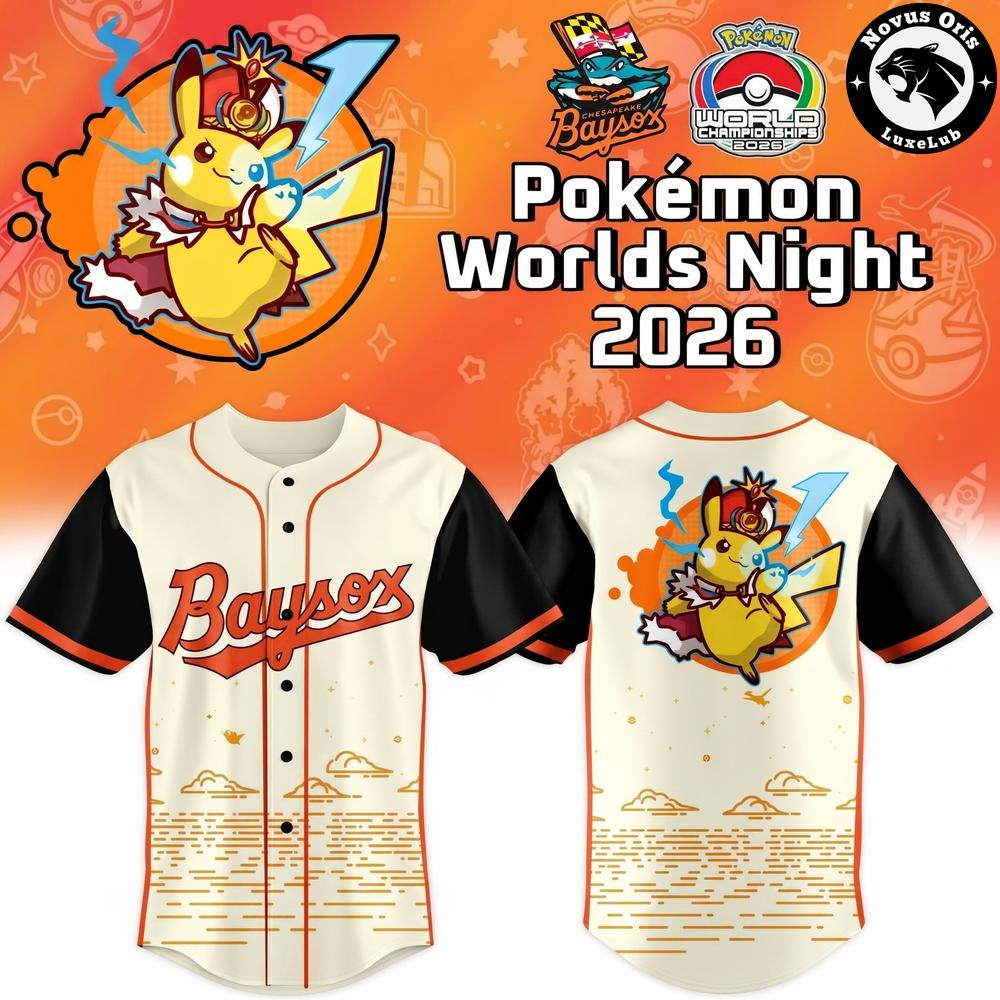Bowie Baysox Pokemon Worlds Night 2026 Pikachu Baseball Jersey