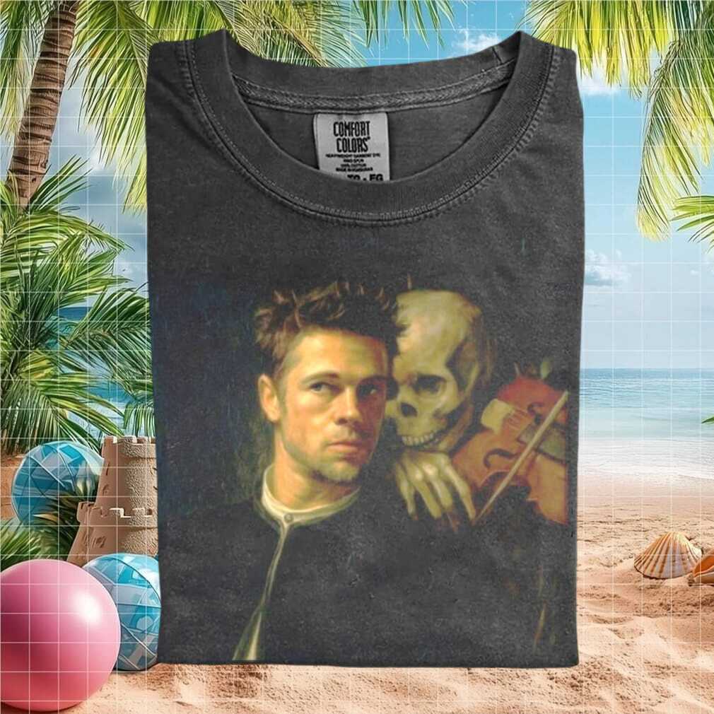 Brad Pitt Skeleton Violin Gothic Aesthetic Graphic T Shirt - Limotees LLC
