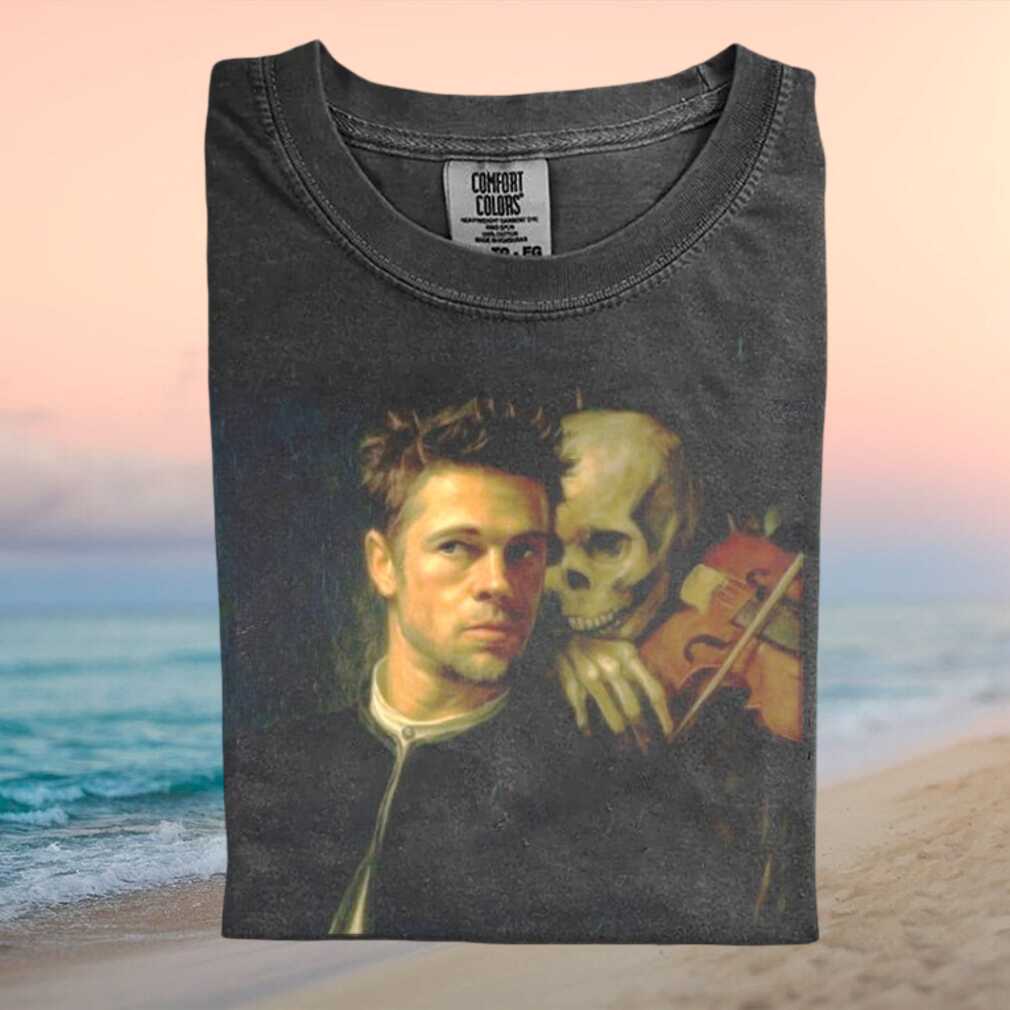 Brad Pitt Skeleton Violin Gothic Aesthetic Graphic T Shirt - Limotees LLC