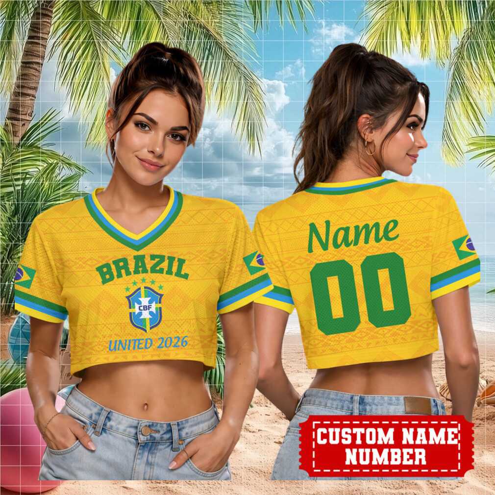 Brazil National Football Team United 2026 World Cup Custom Name Number Women Shirt - Limotees LLC