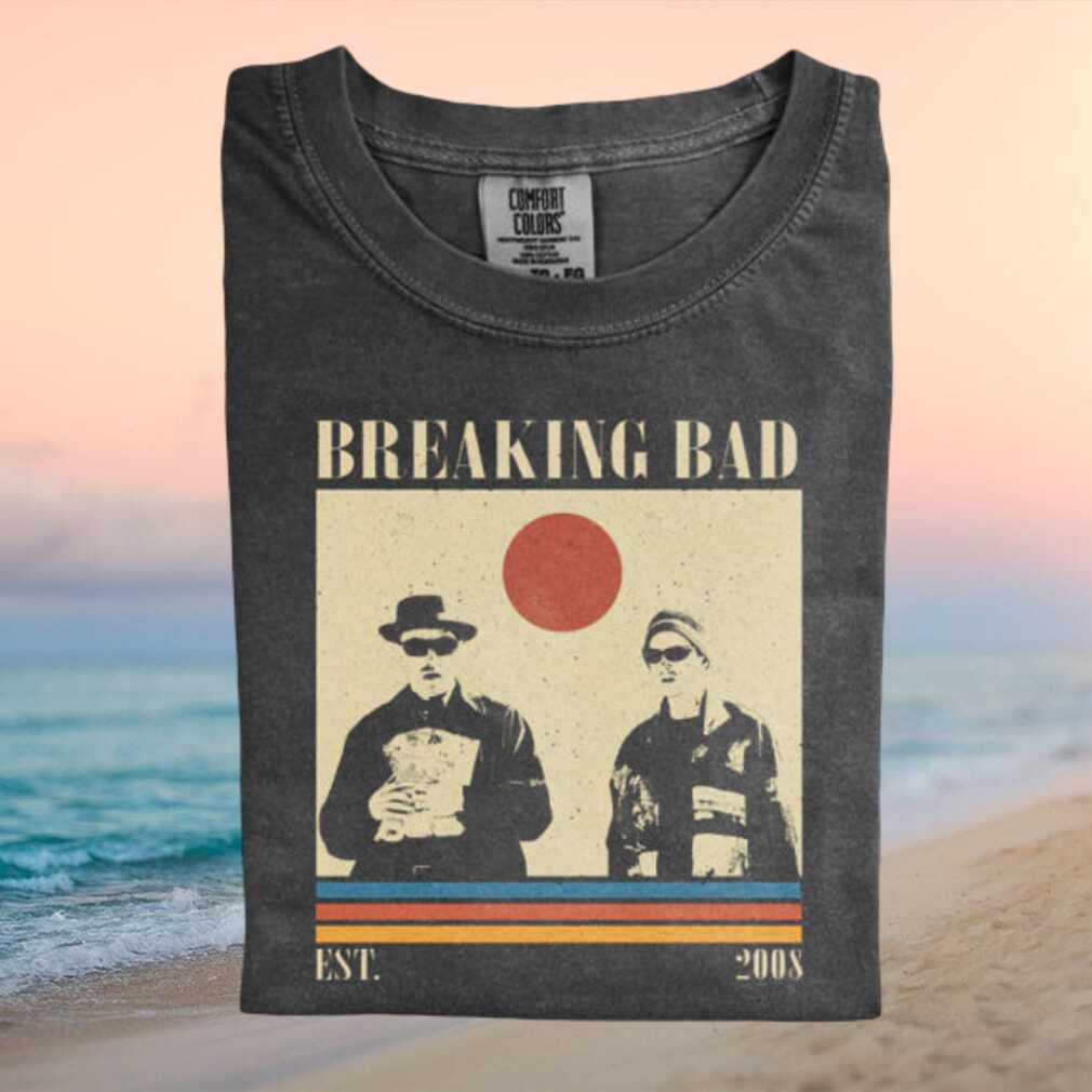 Breaking Bad Walter White Jesse Pinkman Retro Sunset Graphic T Shirt - Limotees LLC