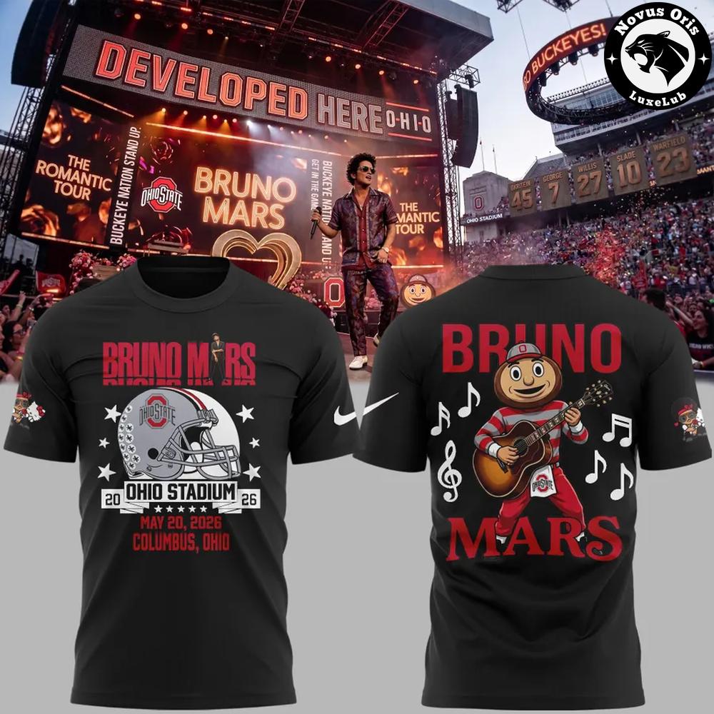 Bruno Mars Ohio Stadium 2026 Concert Tour T-Shirt