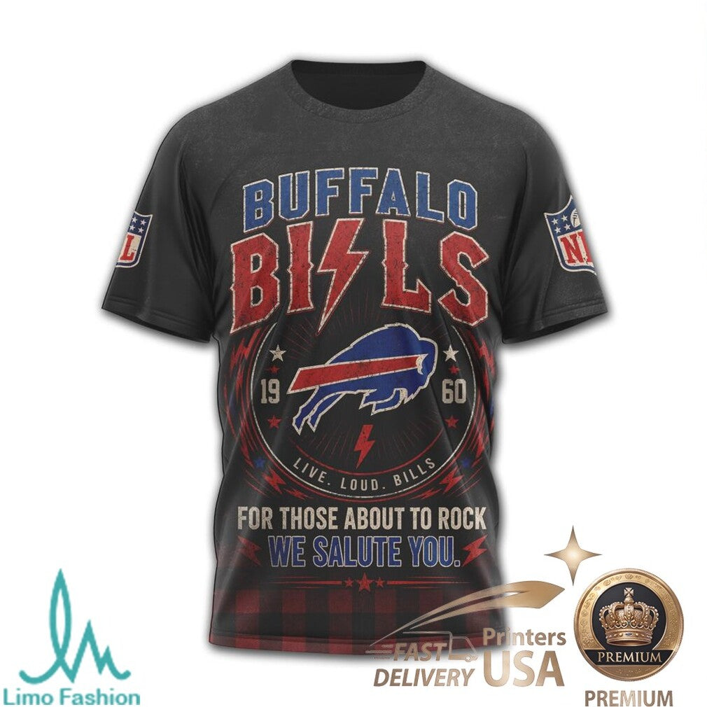 Buffalo Bills ACDC Rock Band Mashup Vintage T Shirt - Limotees LLC