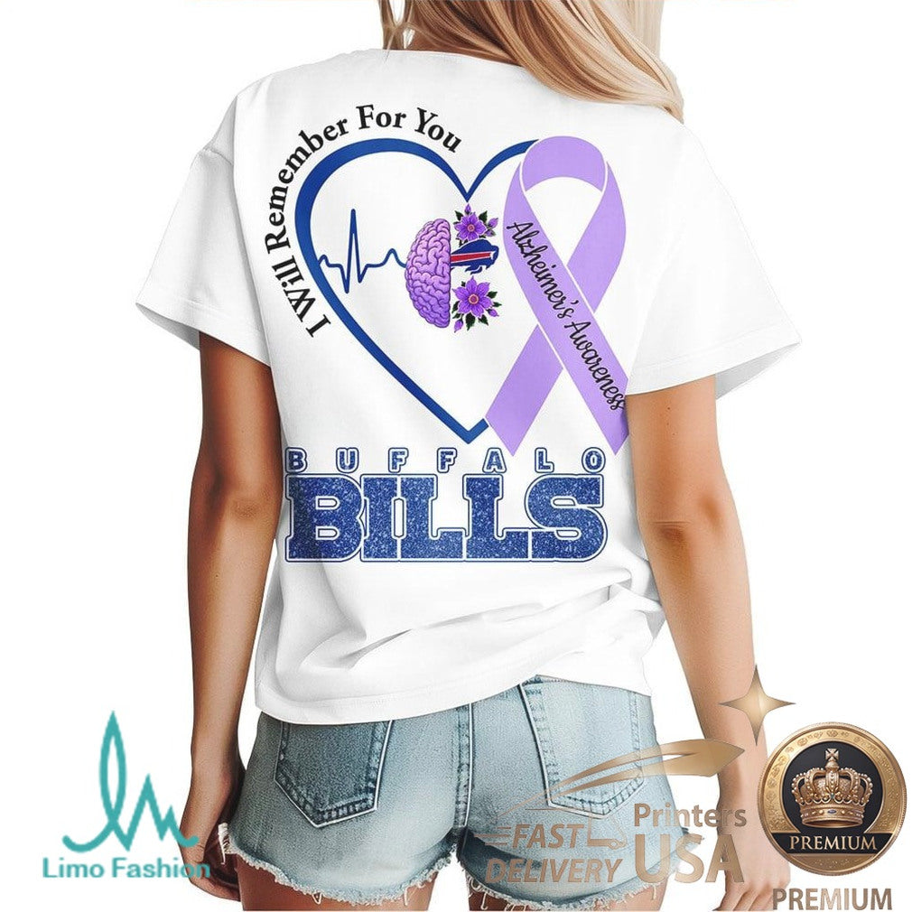 Buffalo Bills Alzheimer's Awareness I Will Remember For You T Shirt - Limotees LLC