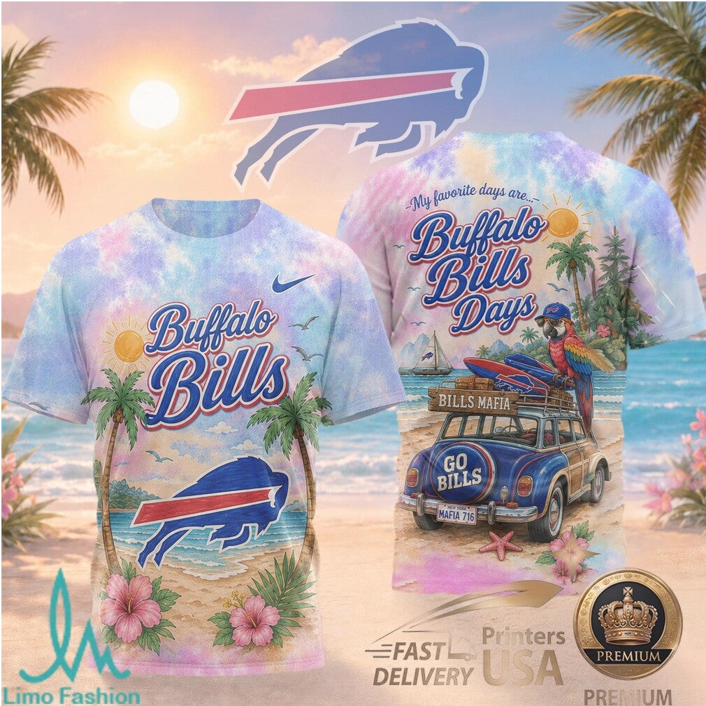 Buffalo Bills Beach Parrot Tropical Summer T Shirt - Limotees LLC