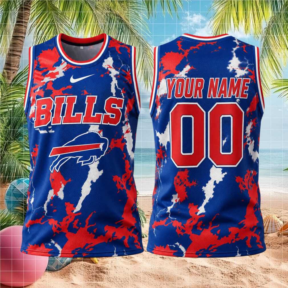 Buffalo Bills Custom Name Basketball Shirt Lightning Print