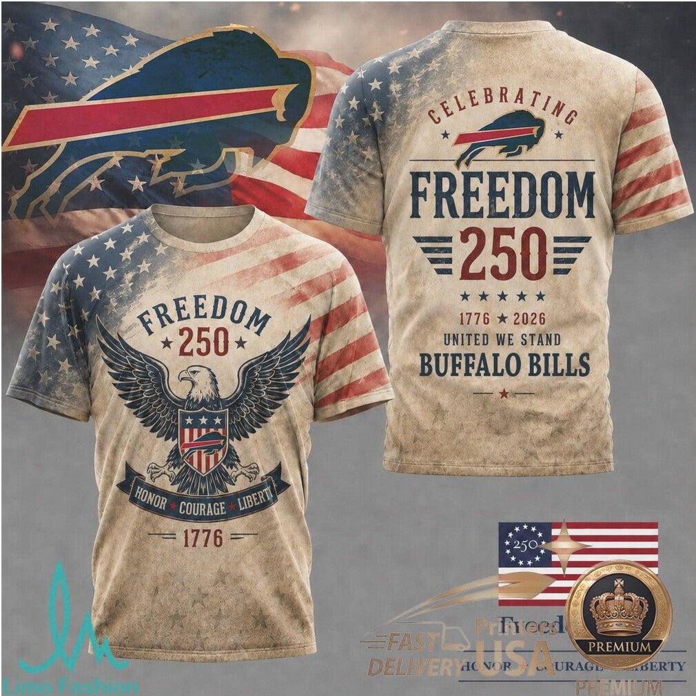 Buffalo Bills Eagle Freedom 250th Anniversary T Shirt - Limotees LLC