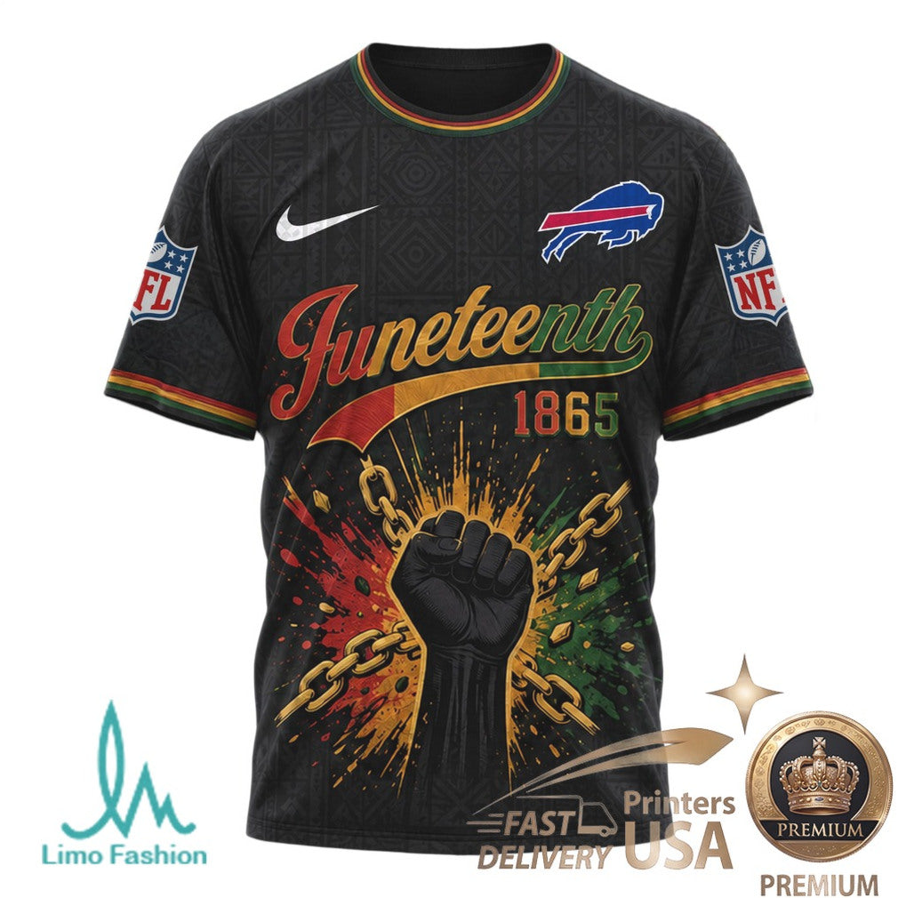 Buffalo Bills Juneteenth 1865 Freedom Day Graphic T Shirt - Limotees LLC