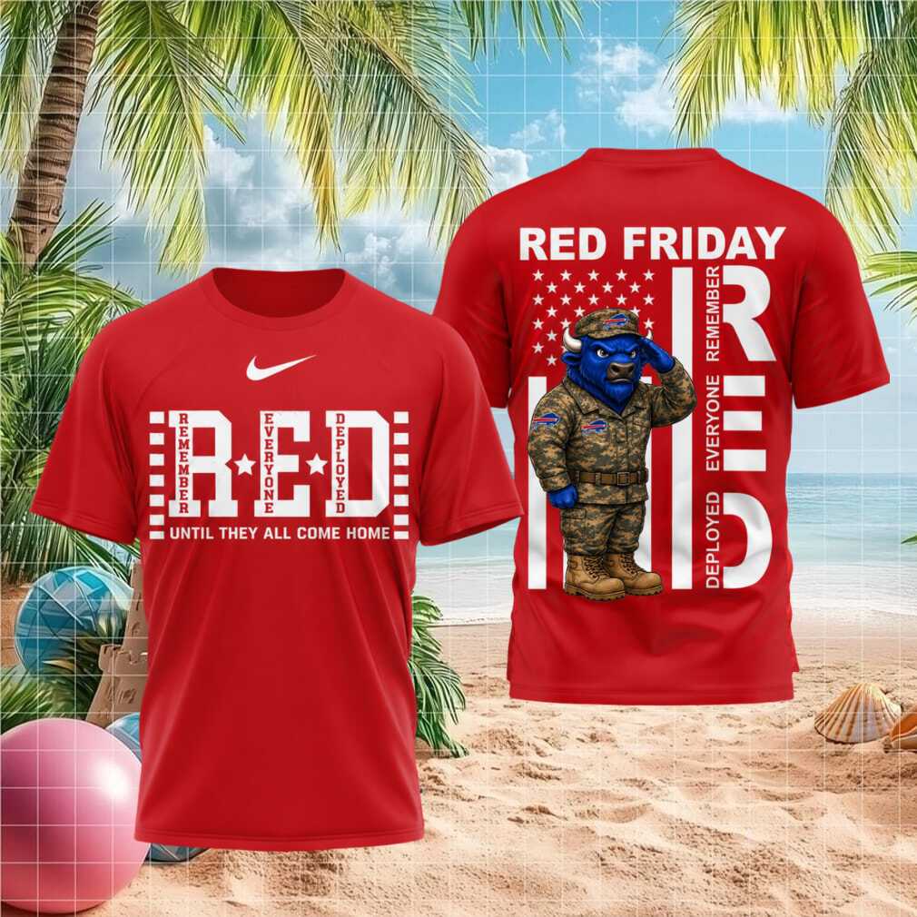 Buffalo Bills Military Buffalo Mascot Red Friday Patriotic Shirt - Limotees LLC