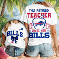 Buffalo Bills Retired Teacher Apple Heartbeat Shirt