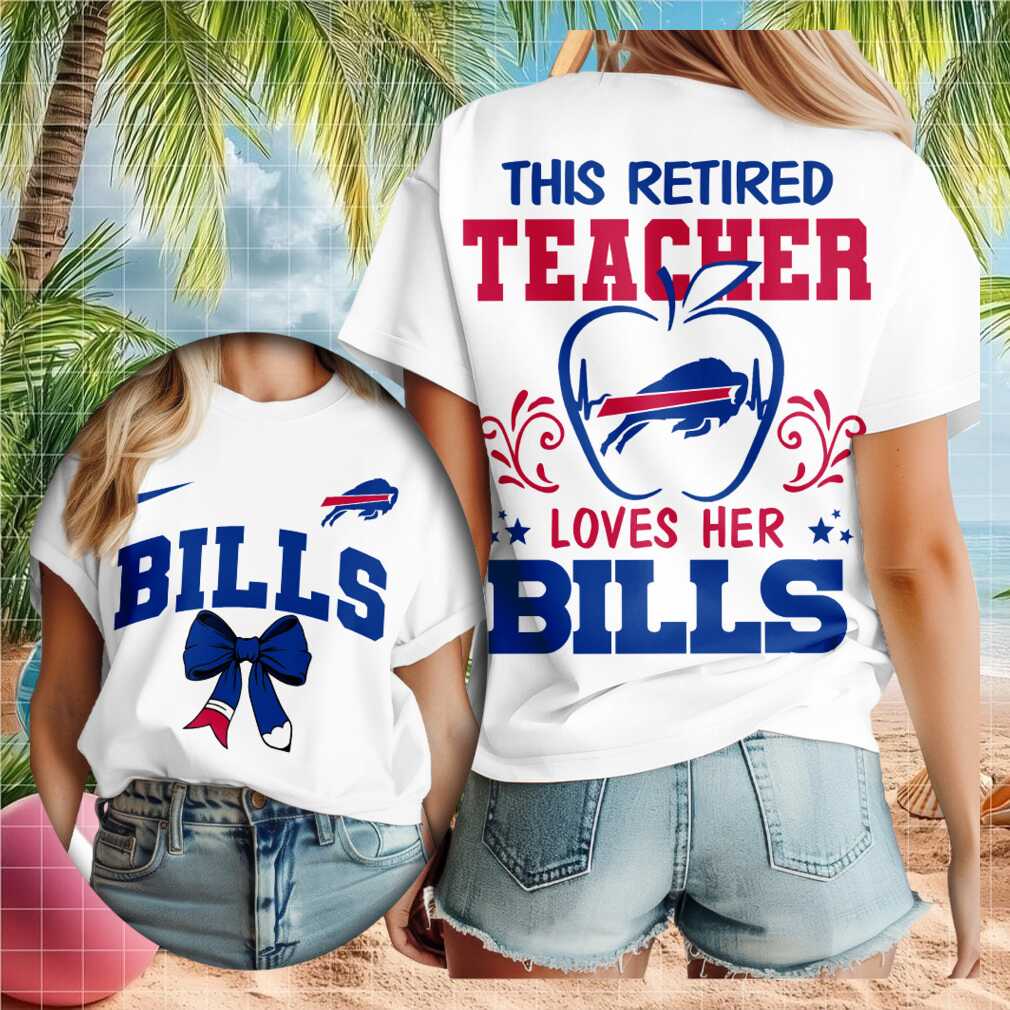 Buffalo Bills Retired Teacher Apple Heartbeat Shirt