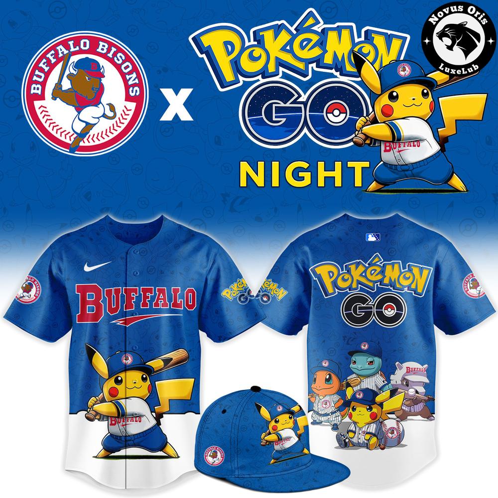 Buffalo Bisons x Pokemon GO Night Limited Edition Baseball Jersey
