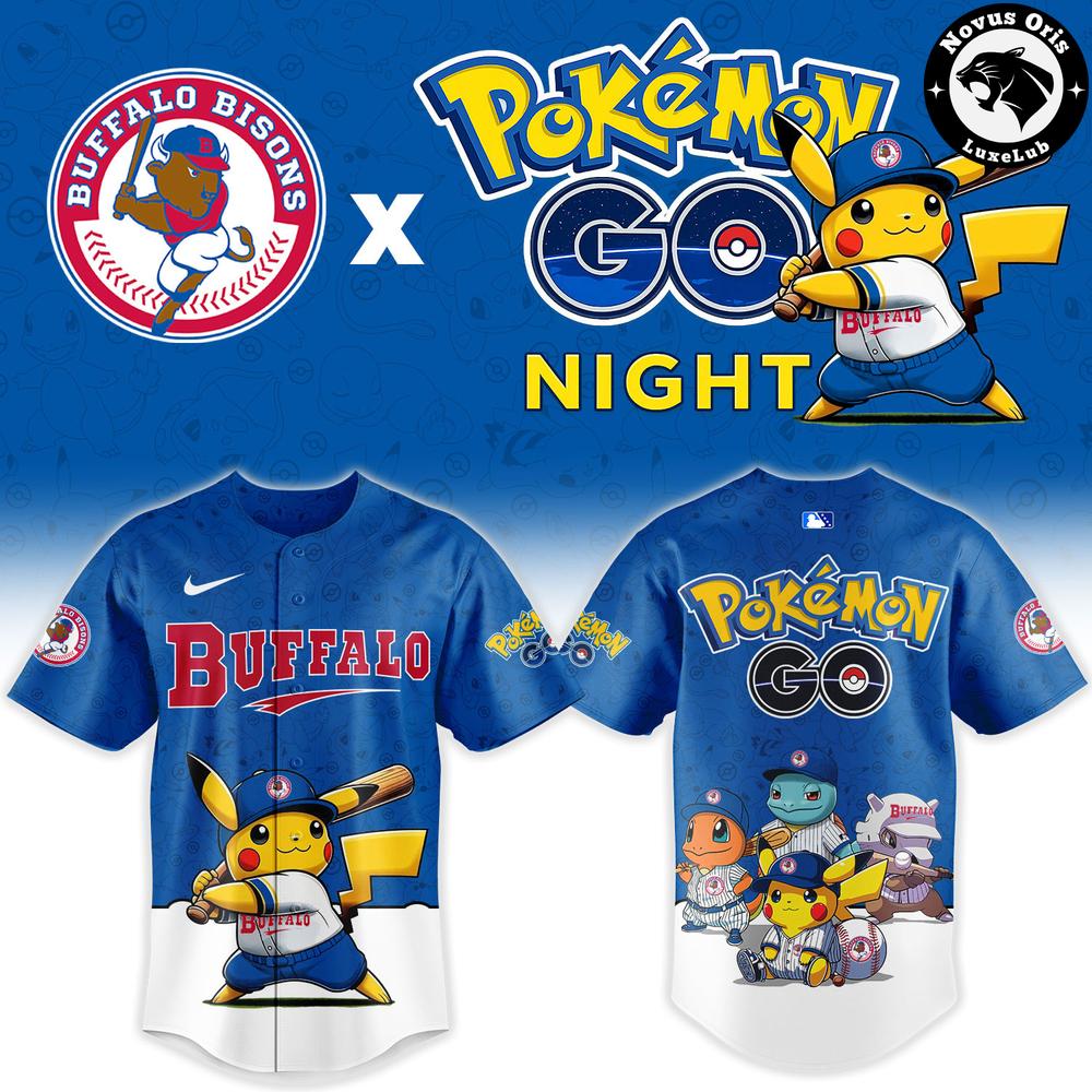 Buffalo Bisons x Pokemon GO Night Limited Edition Baseball Jersey