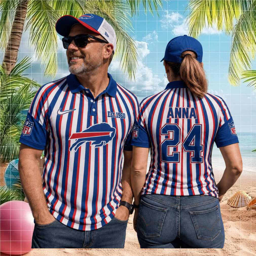 Buffalo Football Bills Custom Name Number Vintage Striped Referee Game Day Fan Men Women Shirt