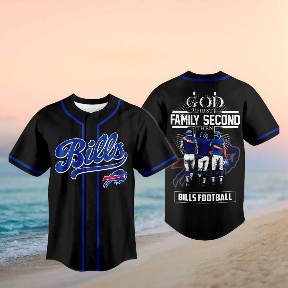 Buffalo Football God First Family Second Baseball Shirt - Limotees LLC