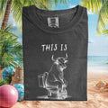 Bull Sitting on Toilet Funny Bathroom Humor Graphic Unisex T Shirt - Limotees LLC