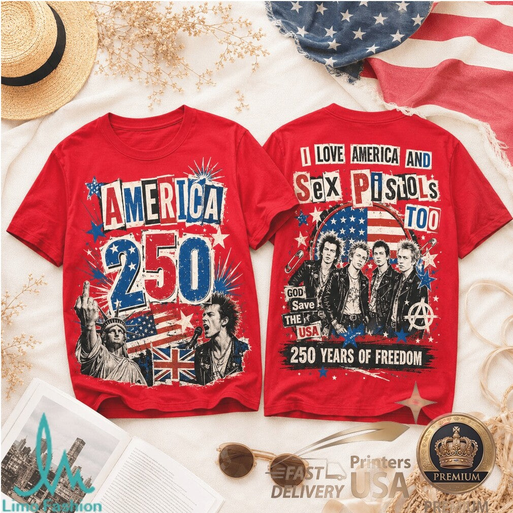 America 250 Years Of Freedom Sex Pistols Punk Rock Statue Shirt - Limotees LLC