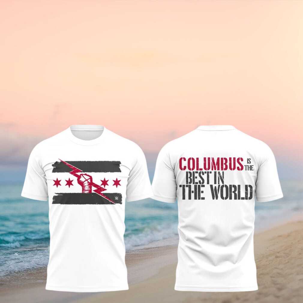 CM Punk Columbus Is The Best In The World Wrestling Fan White Shirt - Limotees LLC
