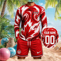 Canada National Football Team Marbled Red White Number Men Fans Shirt - Limotees LLC